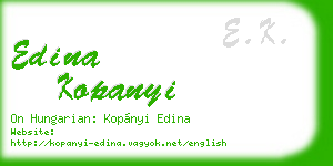 edina kopanyi business card